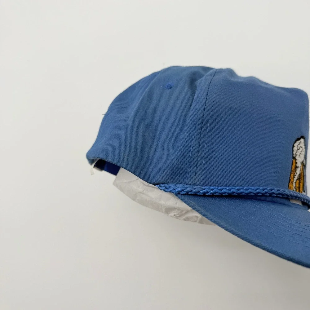 Beer Mug Rope Trucker Hat OS Blue Snapback Skater Streetwear Vintage Style
